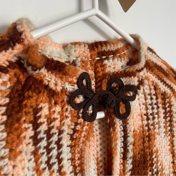 Hand Knit Western Tassel Cape Poncho - Picture 9 of 14